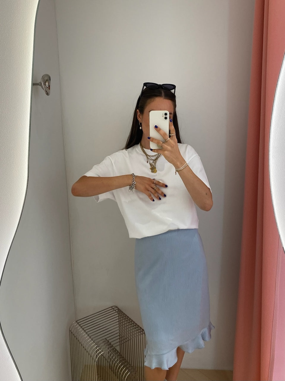 Sesse Midiskirt subdued blue