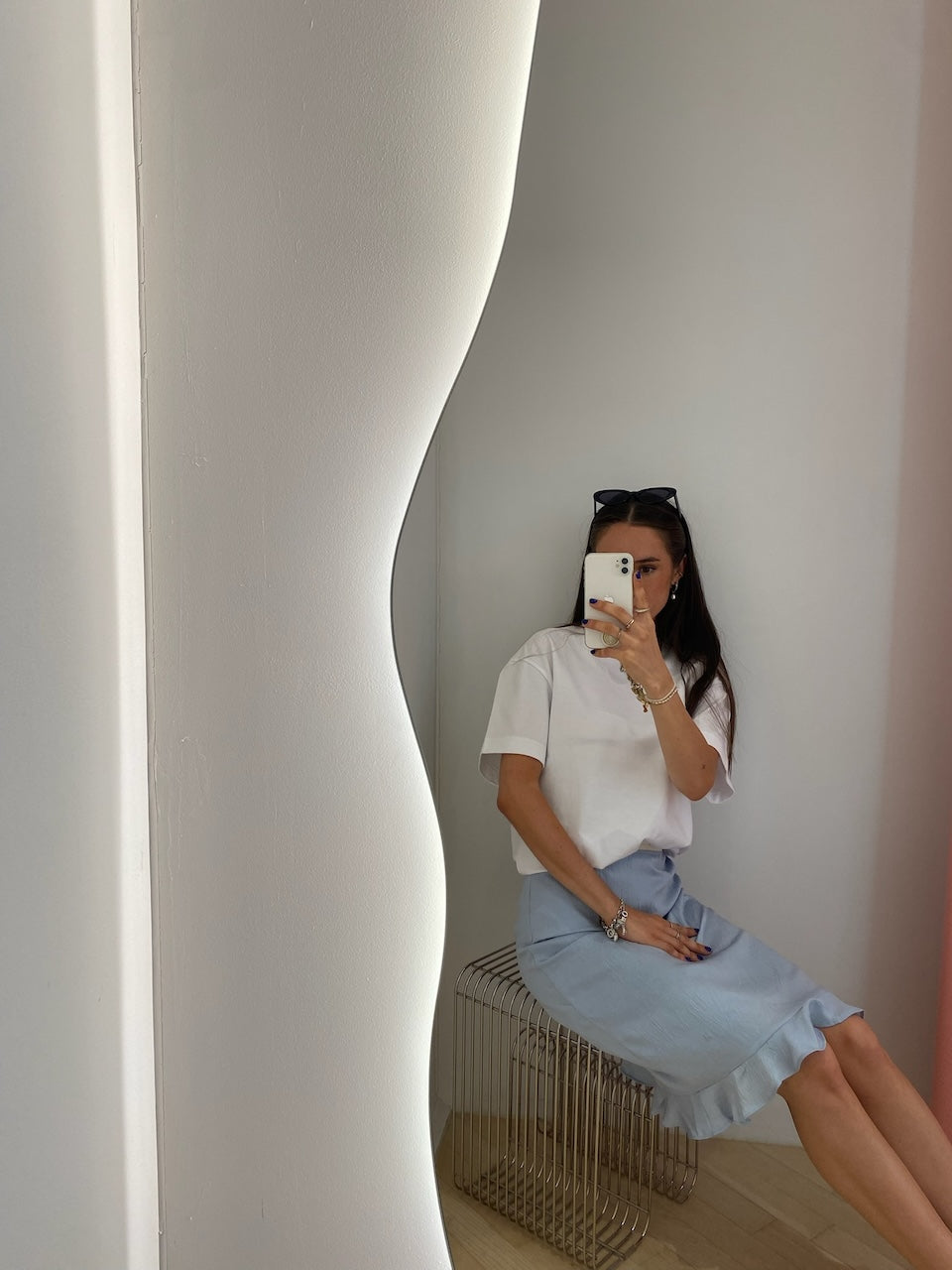 Sesse Midiskirt subdued blue