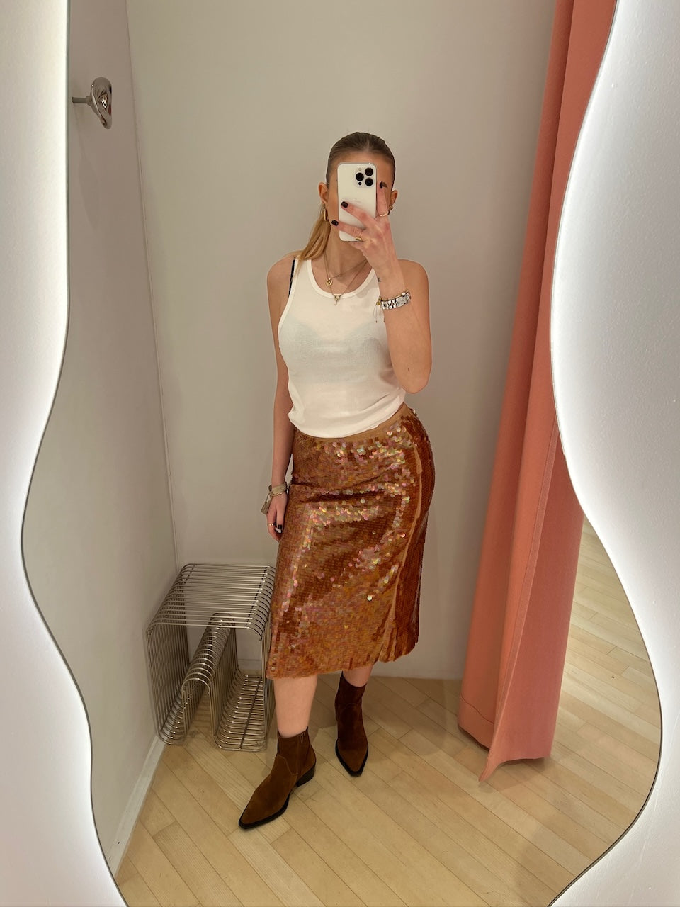 Shania Midiskirt burro caramel