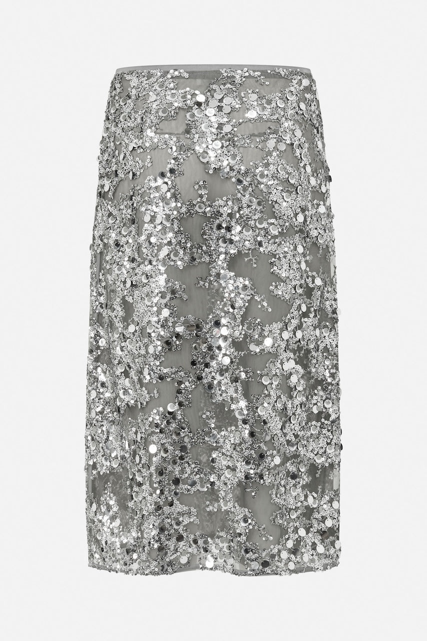 Shania Midiskirt grey sequins