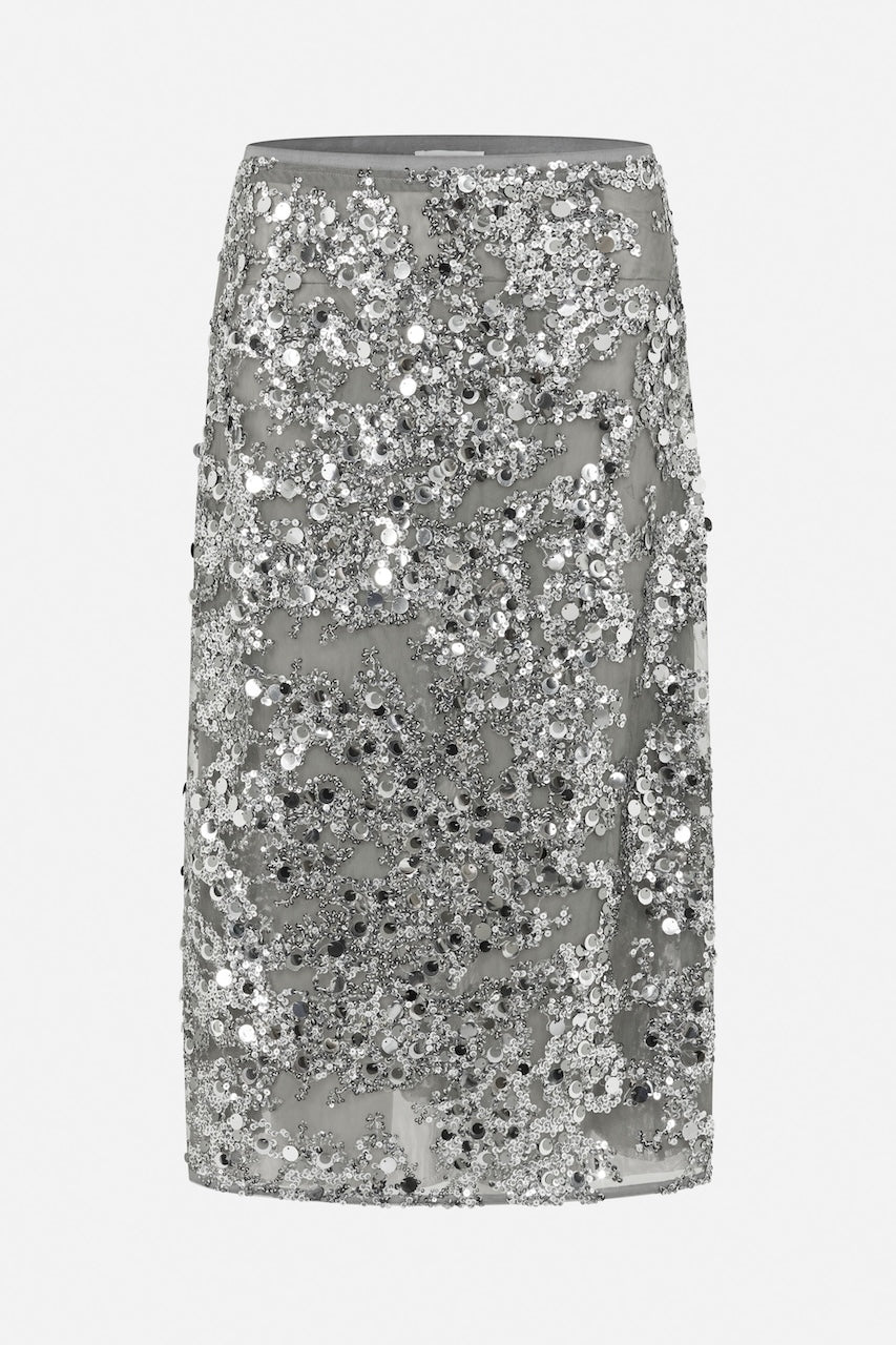 Shania Midiskirt grey sequins