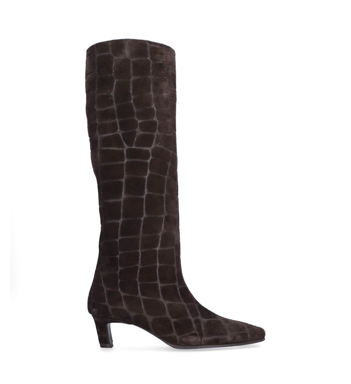 Long Boots dark brown coper suede