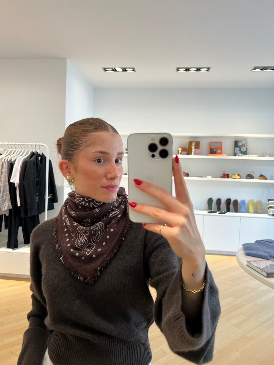 Cashmere Paisley Bandana brown