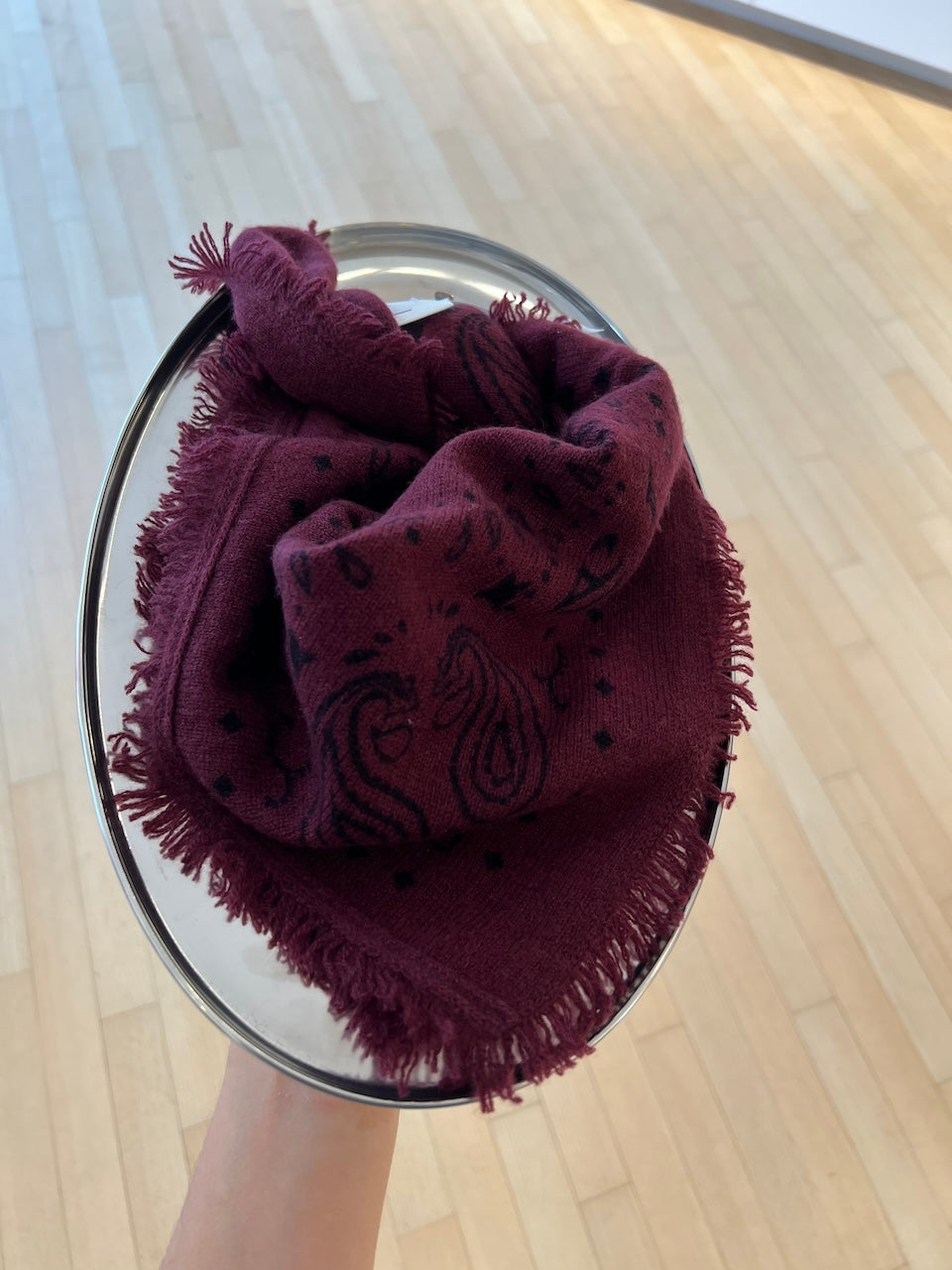 Cashmere Paisley Bandana merlot black