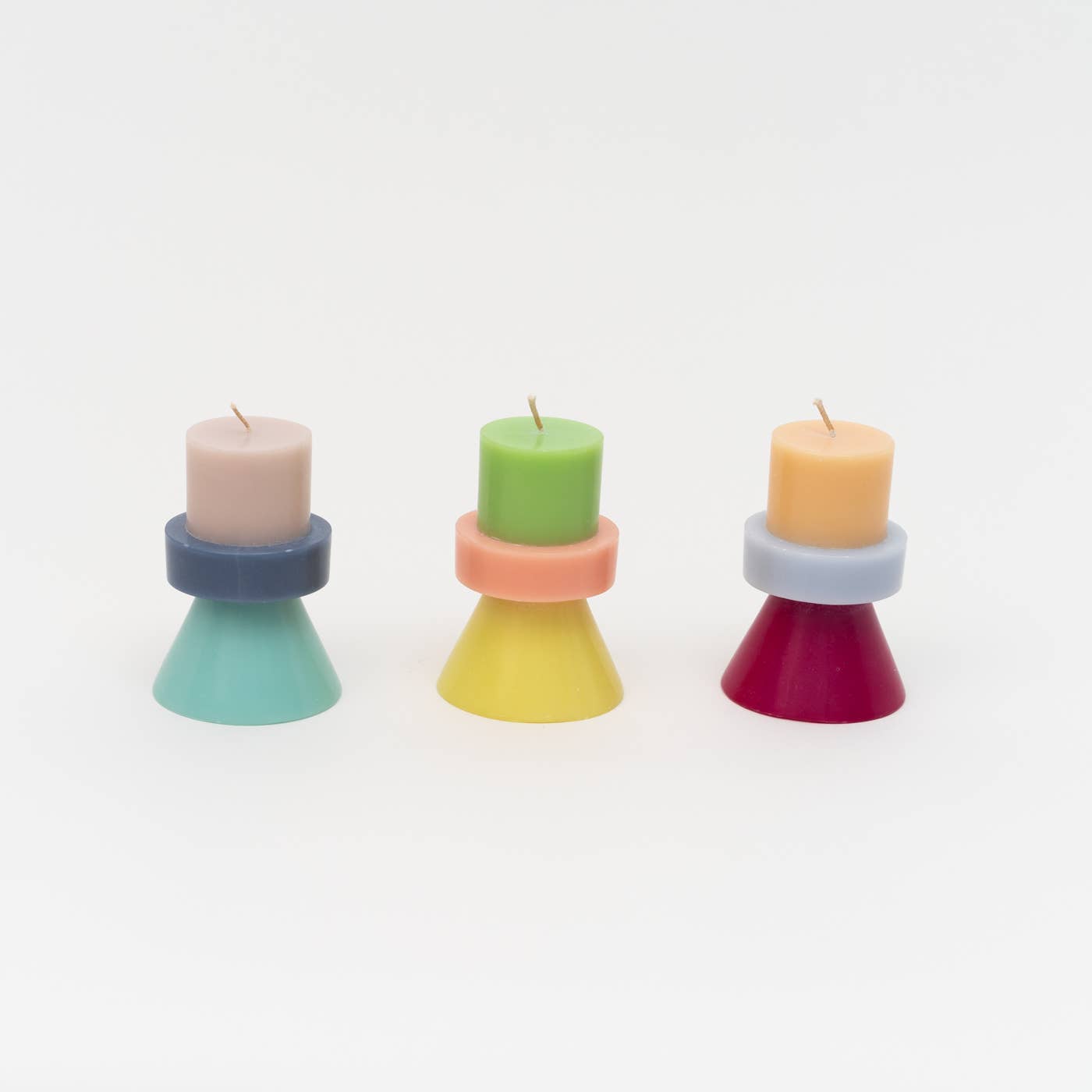 Stapelkerze - Mini Pfirsich/Flieder/Rubin