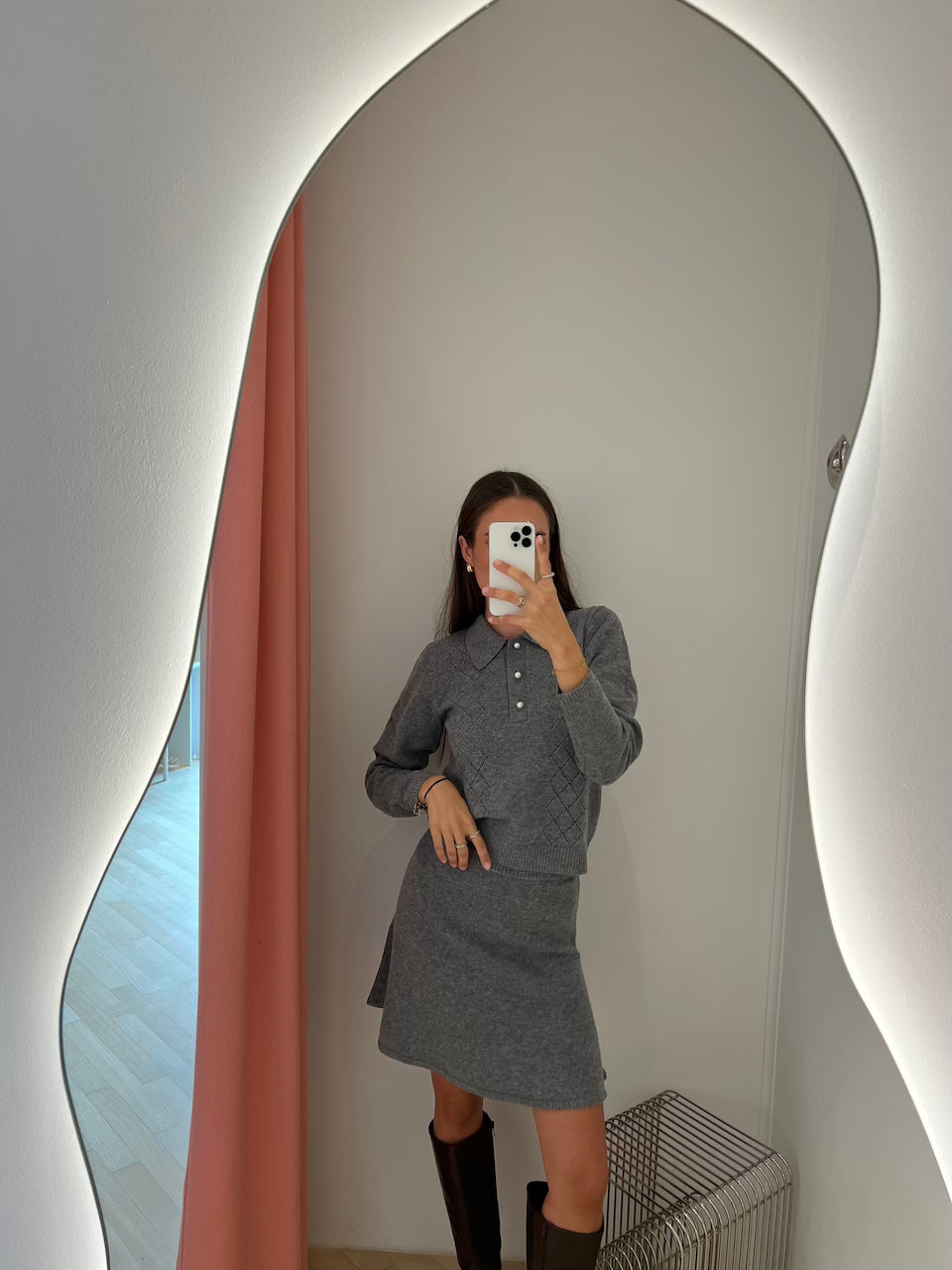 Carmen Flare Skirt grey melange