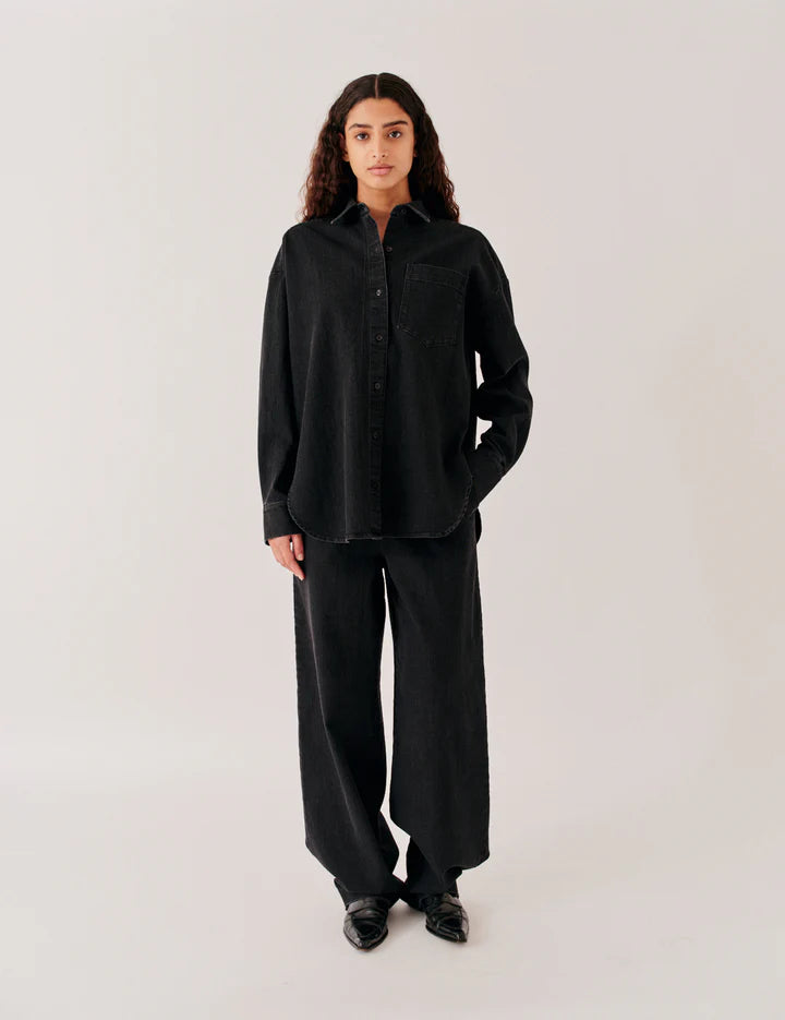 Merrit Oversized Shirt black denim