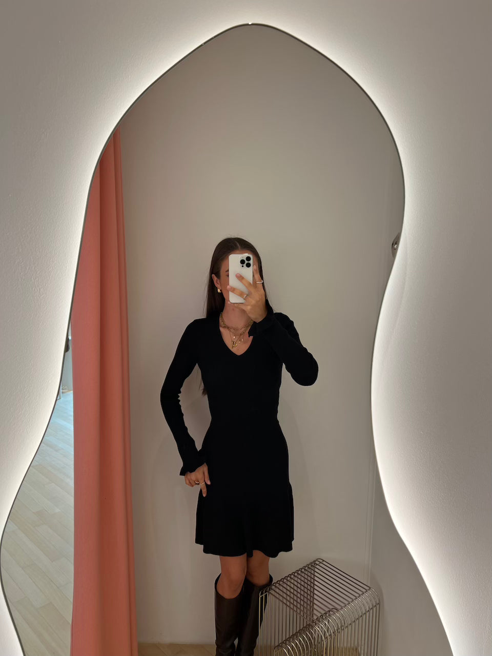 Taliana Rib Short Dress black