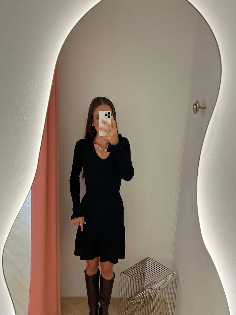 Taliana Rib Short Dress black