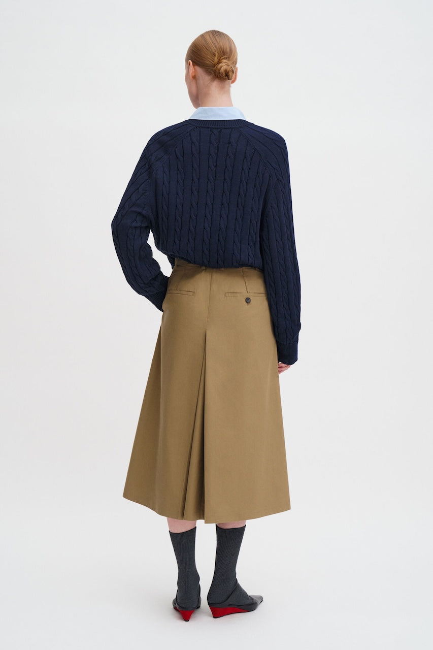 Box Pleat Skirt taupe beige