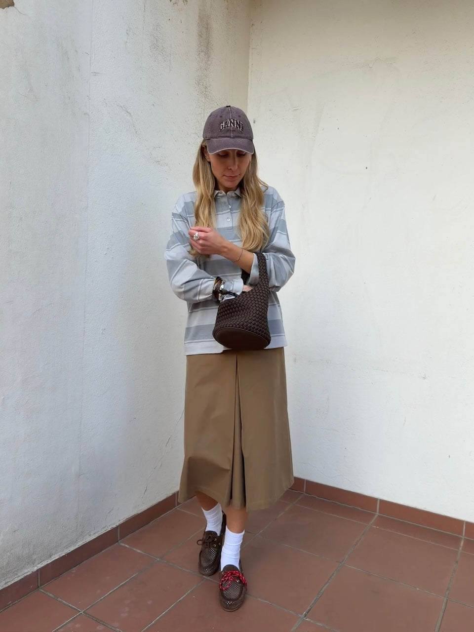 Box Pleat Skirt taupe beige