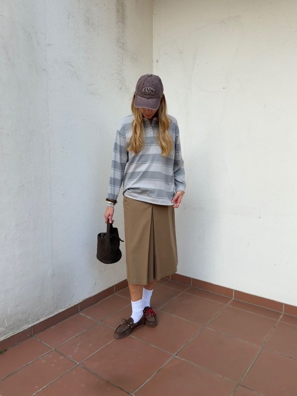 Box Pleat Skirt taupe beige