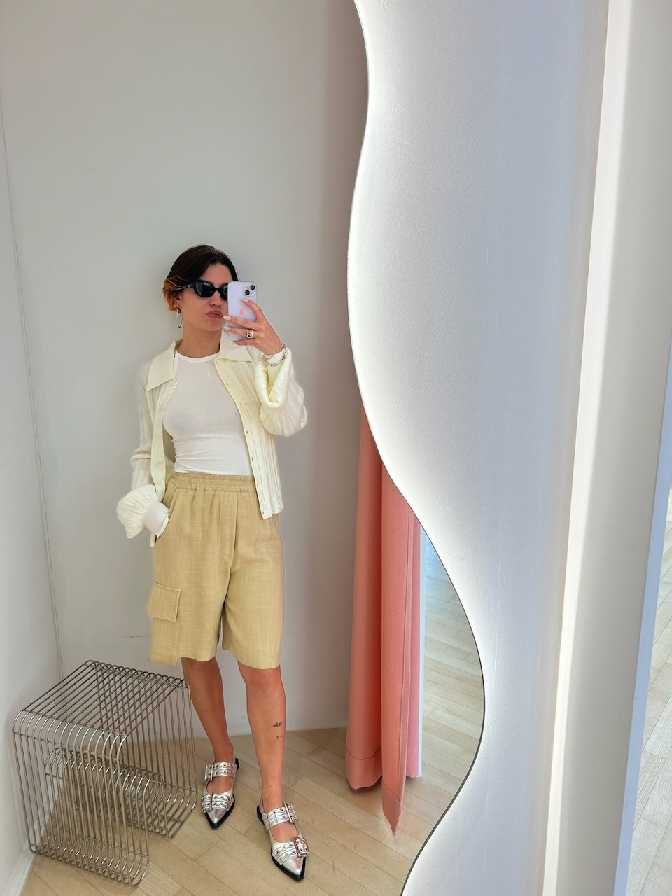 Braid Knit Cardigan pearl white