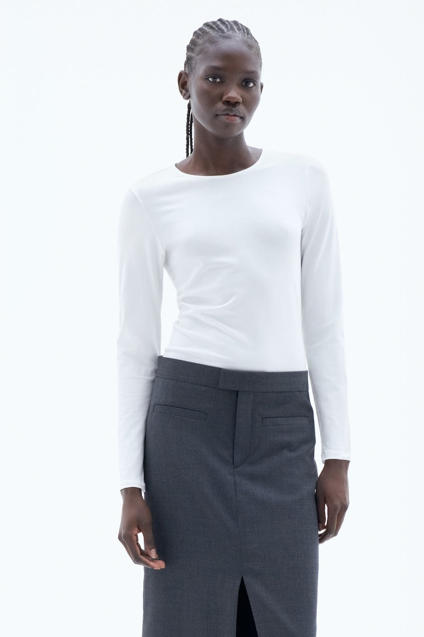 Cotton Stretch Longsleeve white