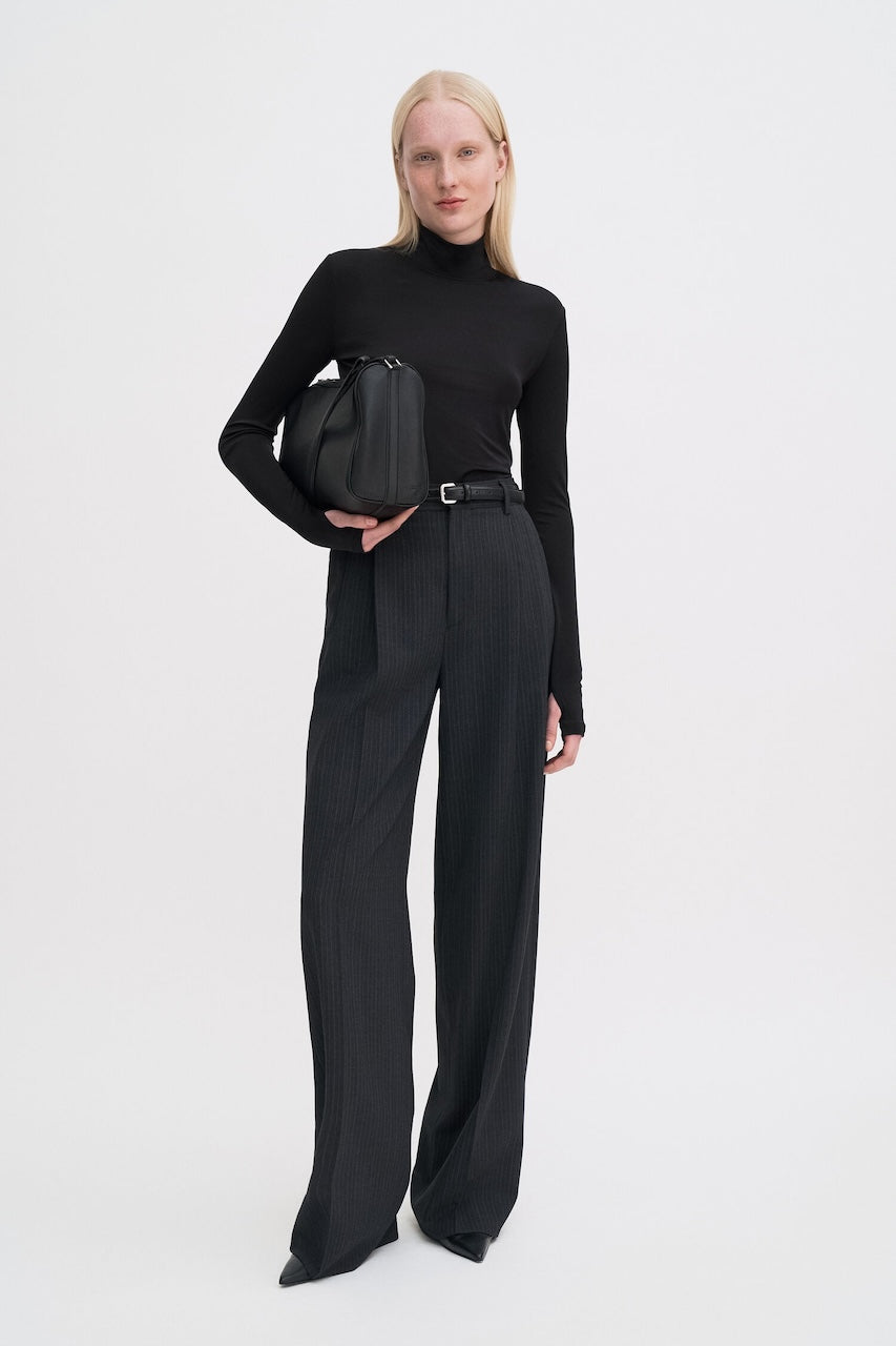 Darcey Pinstripe Trousers anthracite melange