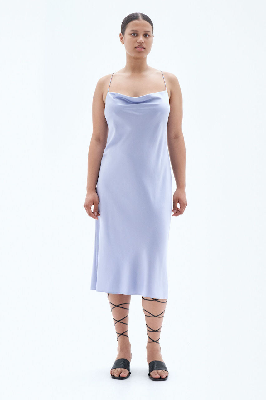 Draped Slip Dress faded blue