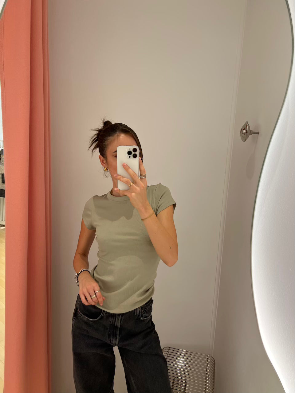 Fine Rib Tee light green