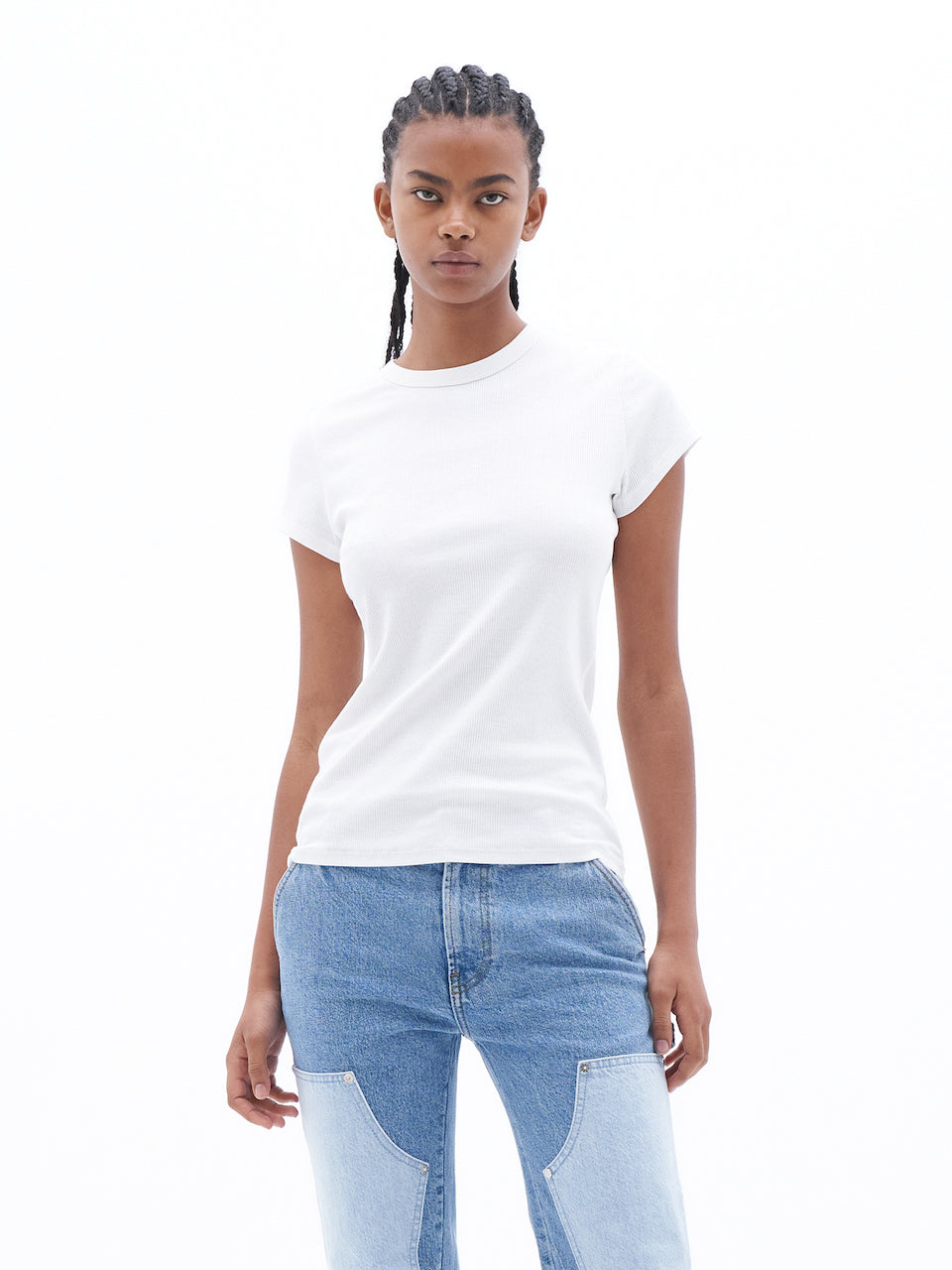 Fine Rib Tee white