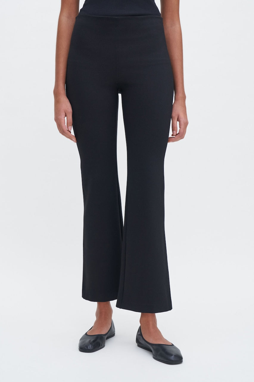 Flared Jersey Trousers black