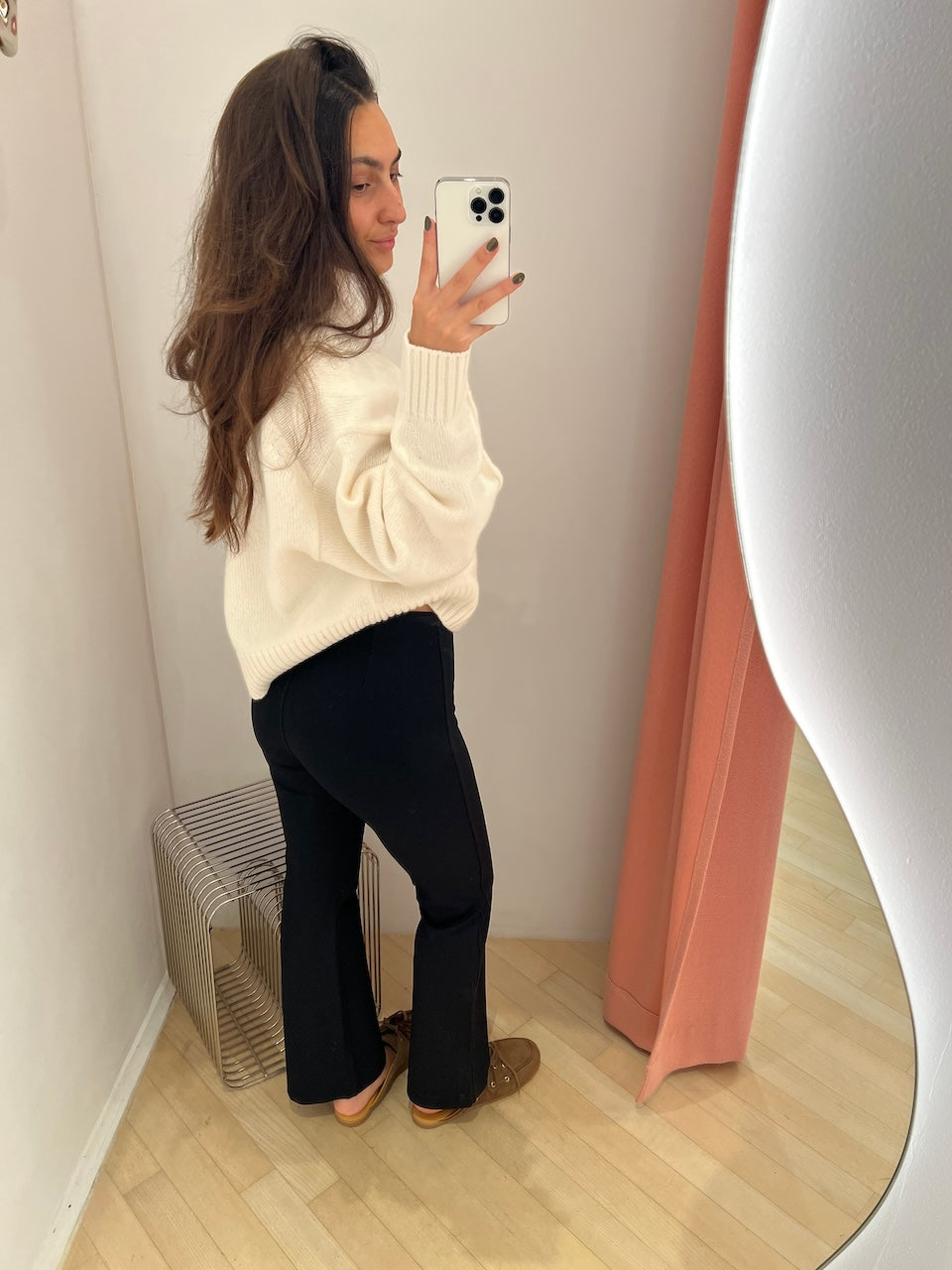 Flared Jersey Trousers black