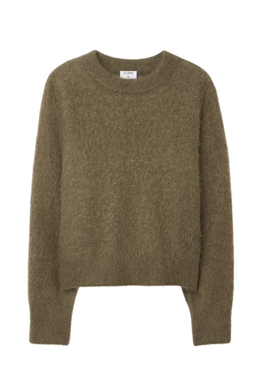 Fluffy Sweater olive green