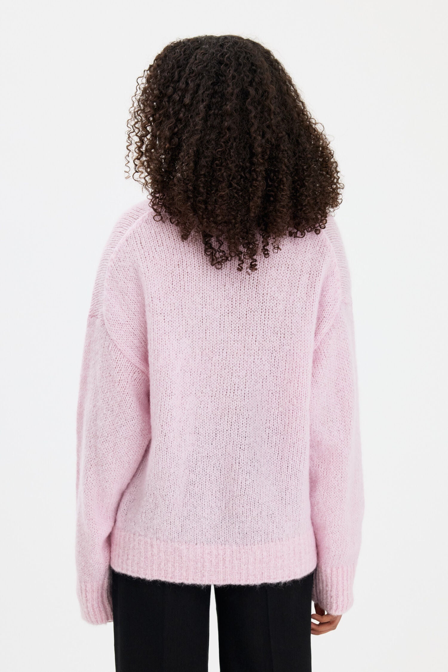 Hairy Alpaca V-Neck Sweater light pink