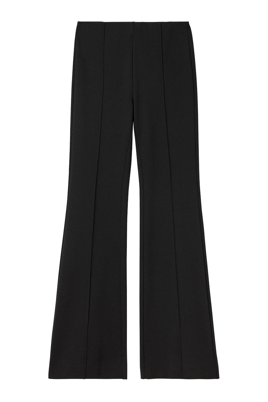 Long Flared Jersey Trousers black