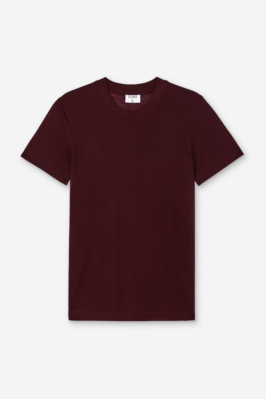 Lyocell Cashmere Tee dark burgundy