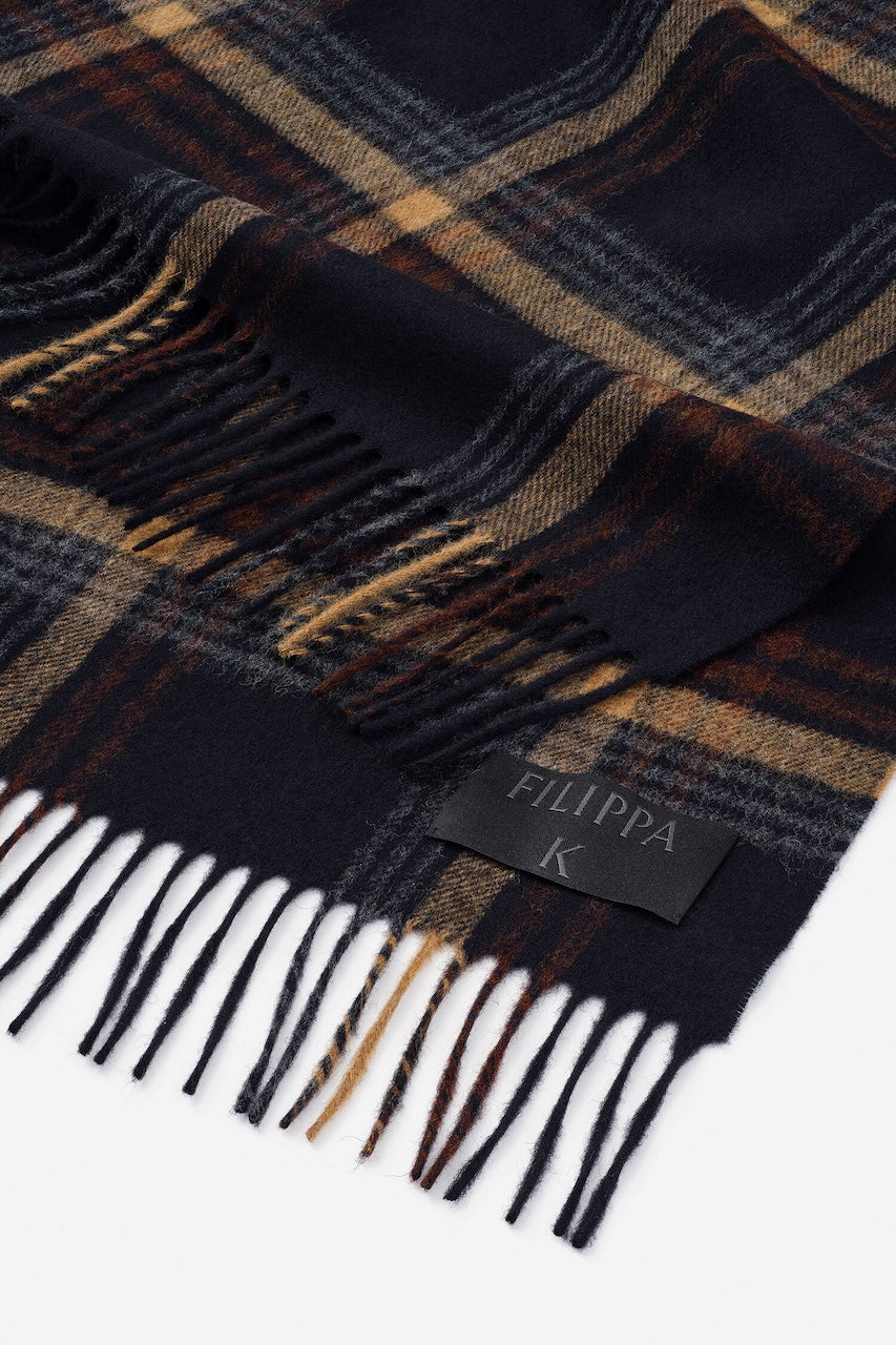 Merino Check Scarf black/brown check
