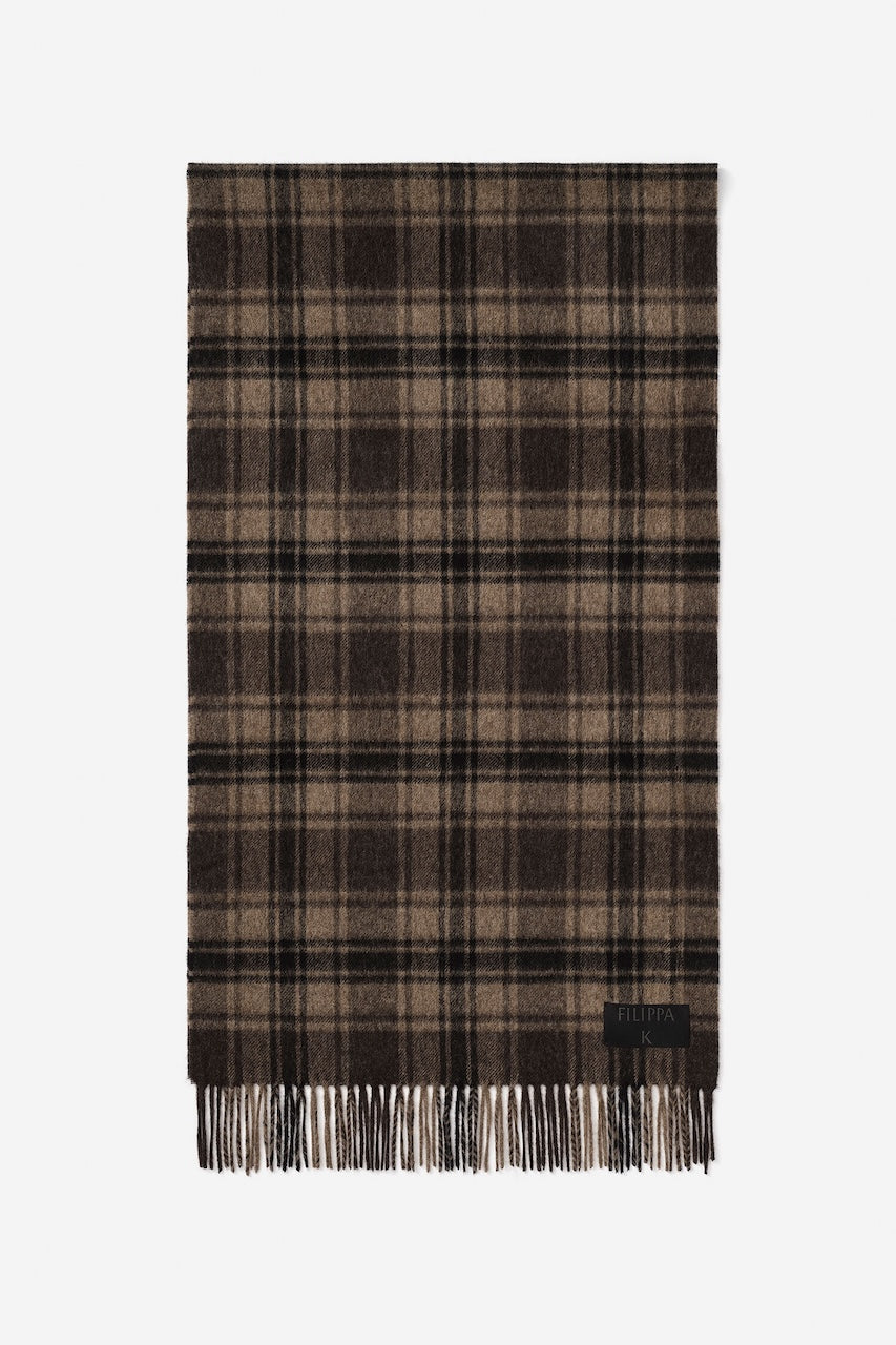 Merino Check Scarf brown check