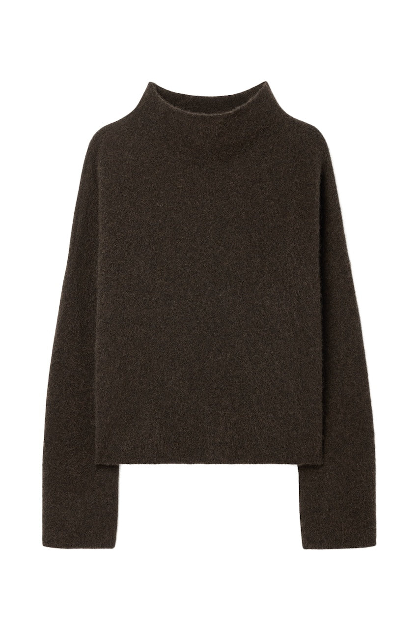 Mika Yak Funnelneck Sweater dark khaki green