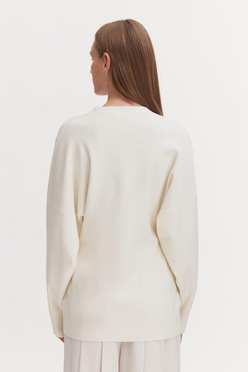 Milano Knit Hourglass Cardigan calico white