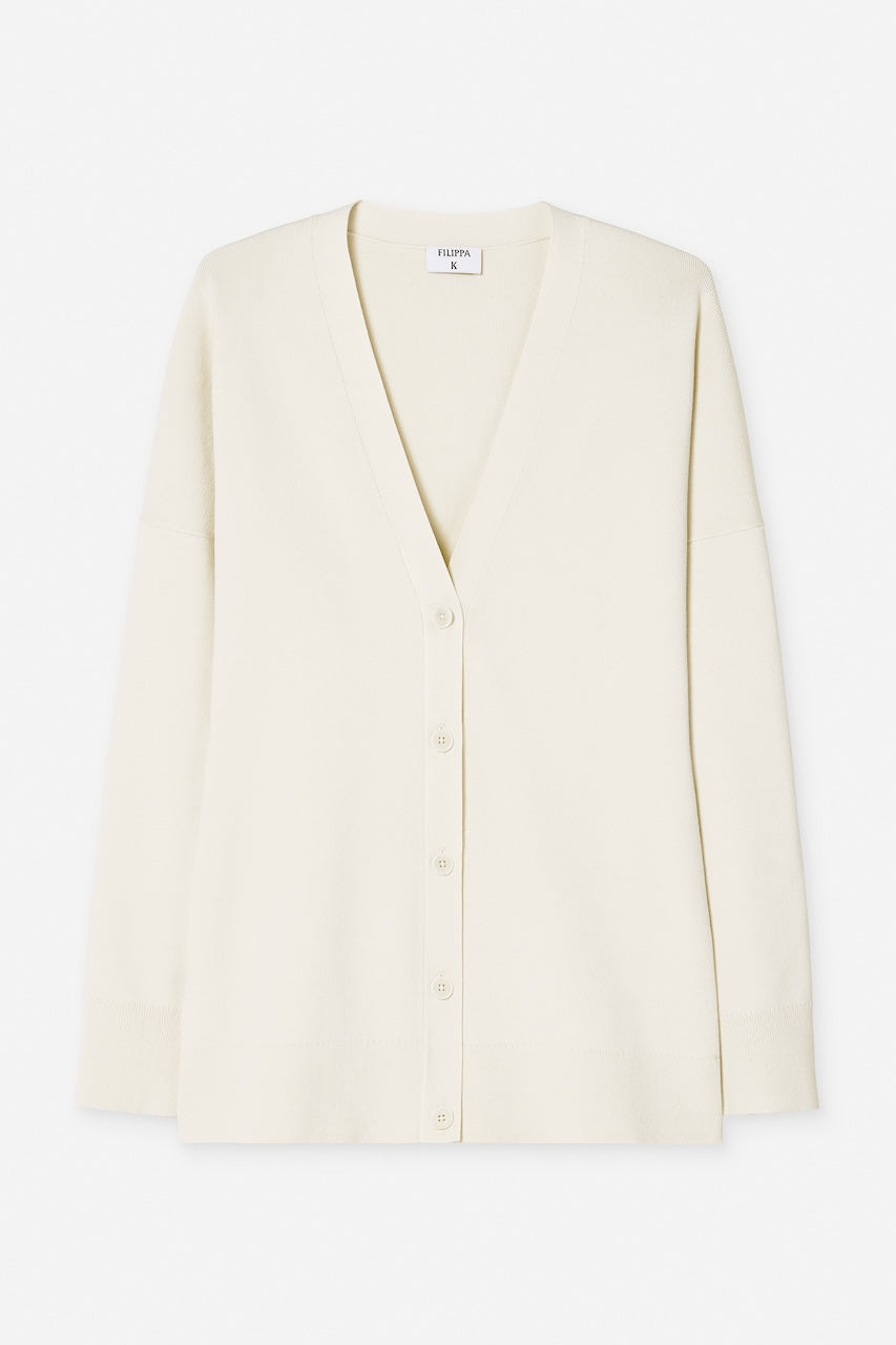 Milano Knit Hourglass Cardigan calico white