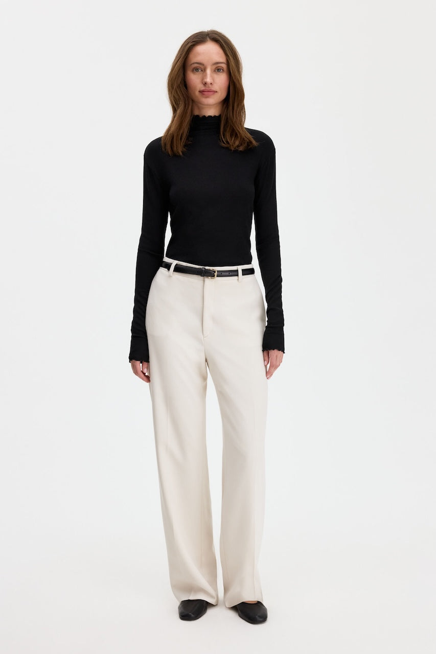 Rib Mock Neck Top black