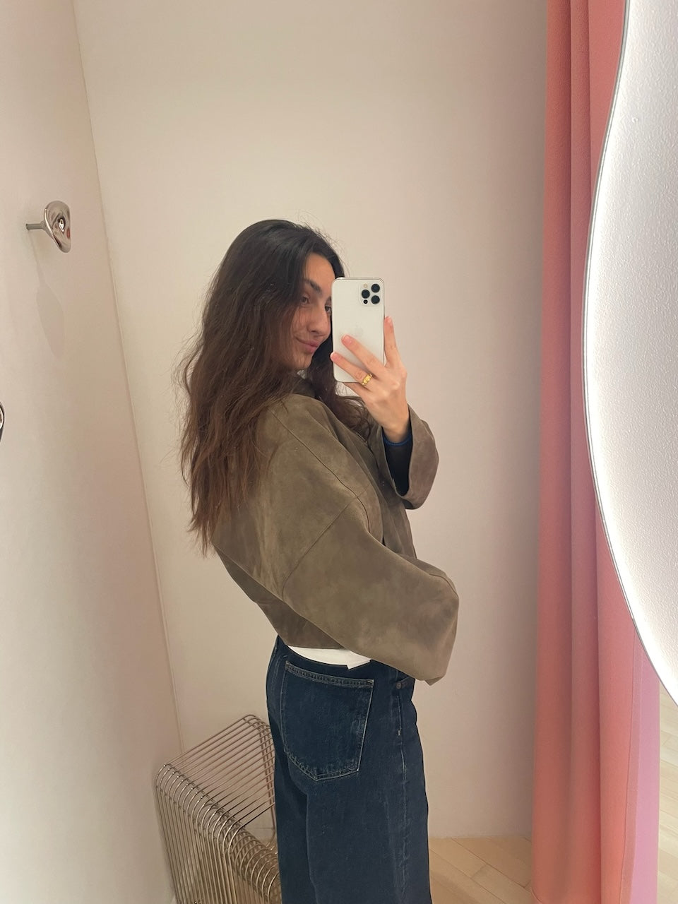 Suede Coach Jacket olive green