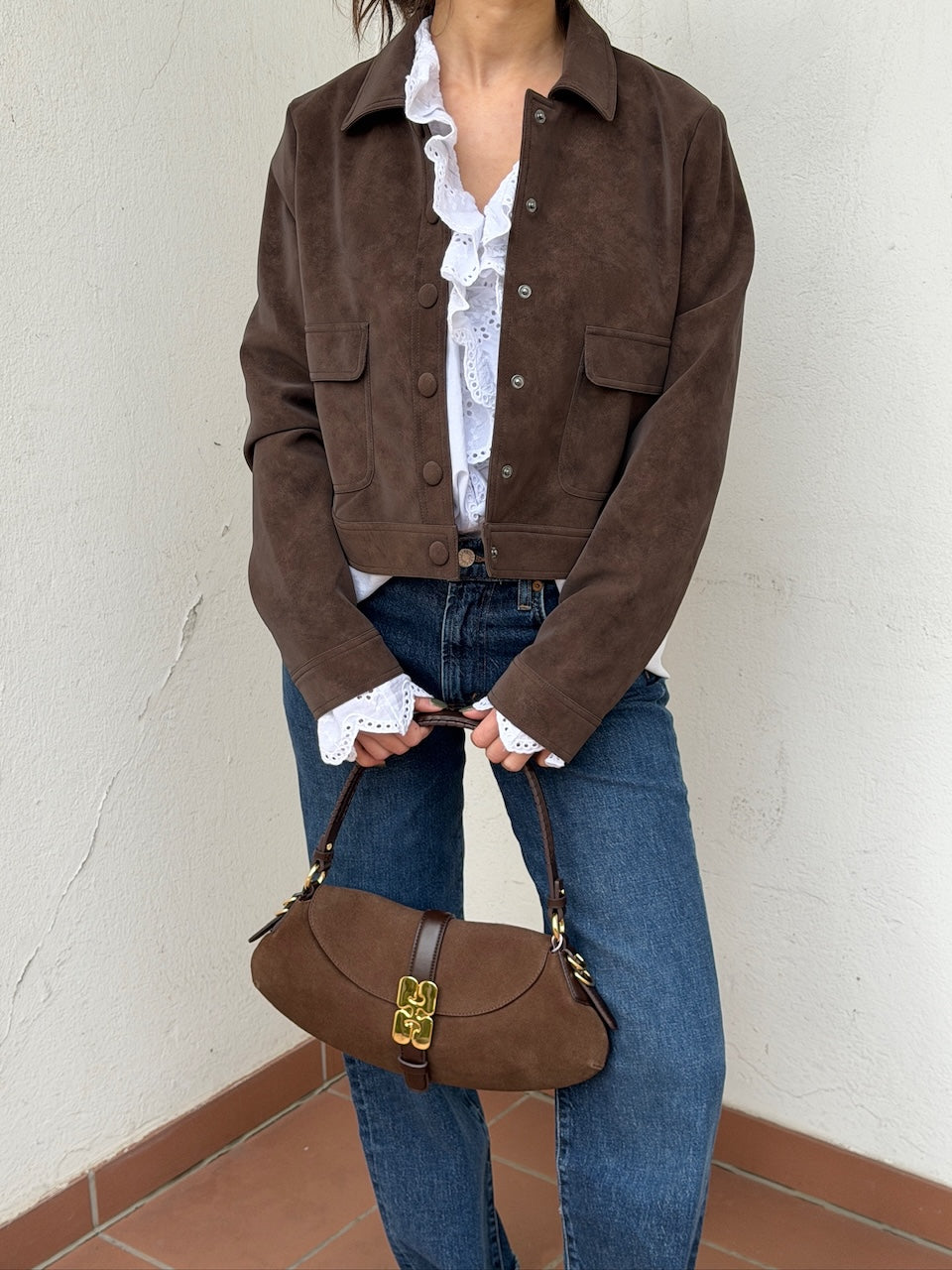 B-Kat Recycled Suede Pelinova Bag chicory coffee
