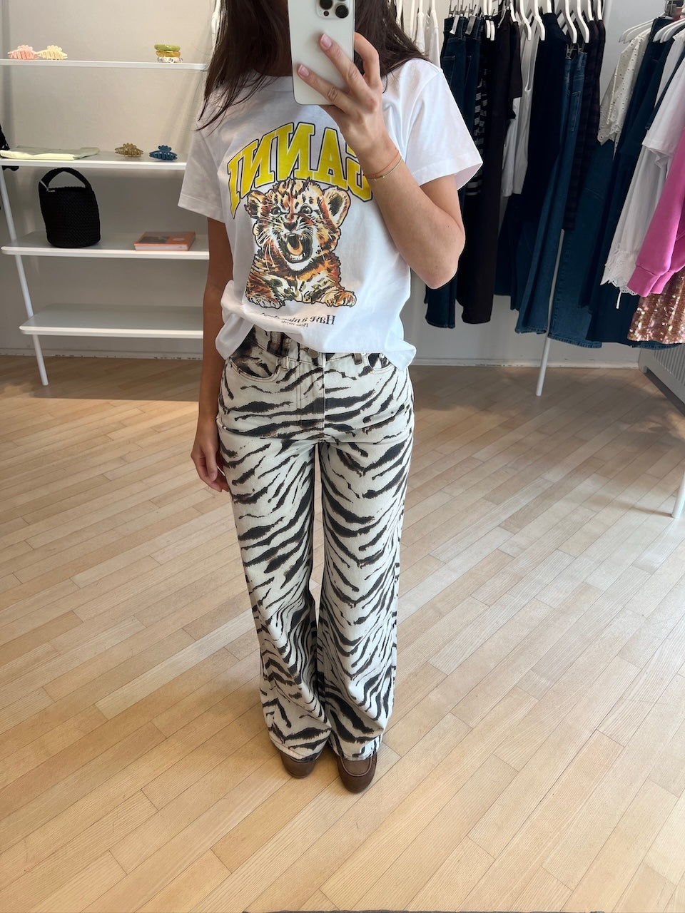 Basic Cotton Jersey Baby Fit Tiger bright white