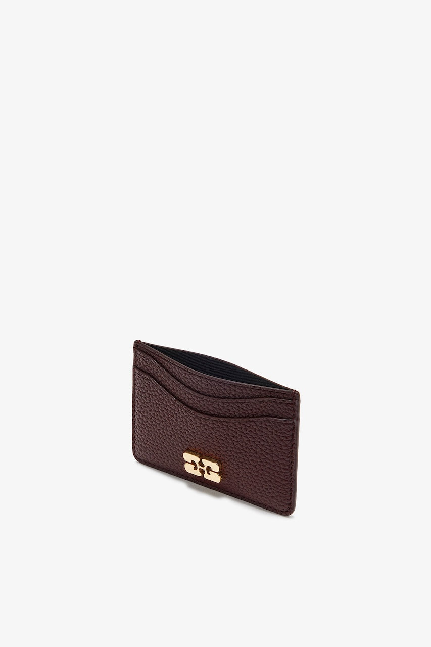 Ganni Card Holder Grained chicory coffee