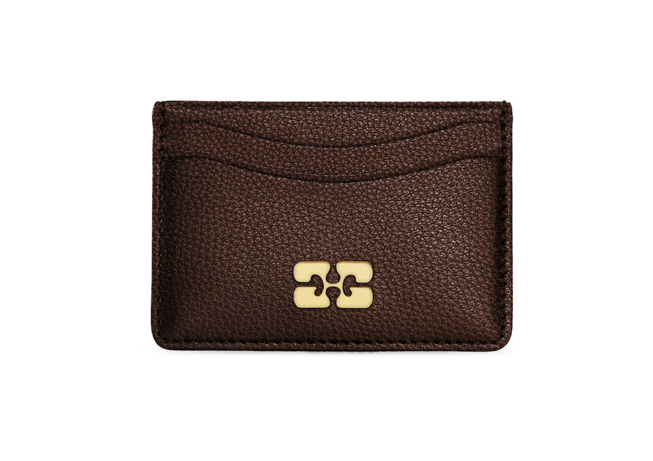 Ganni Card Holder Grained chicory coffee