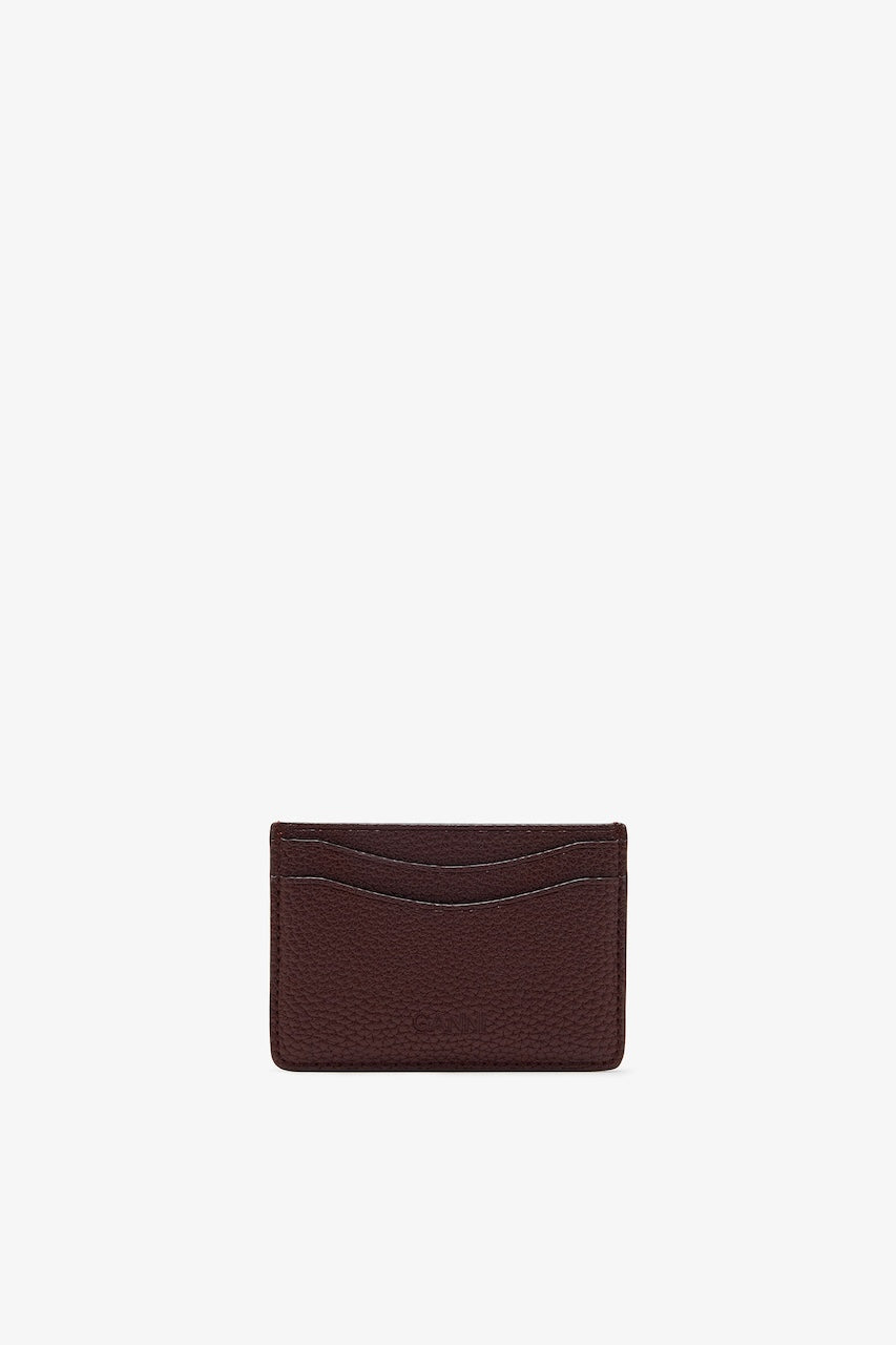 Ganni Card Holder Grained chicory coffee