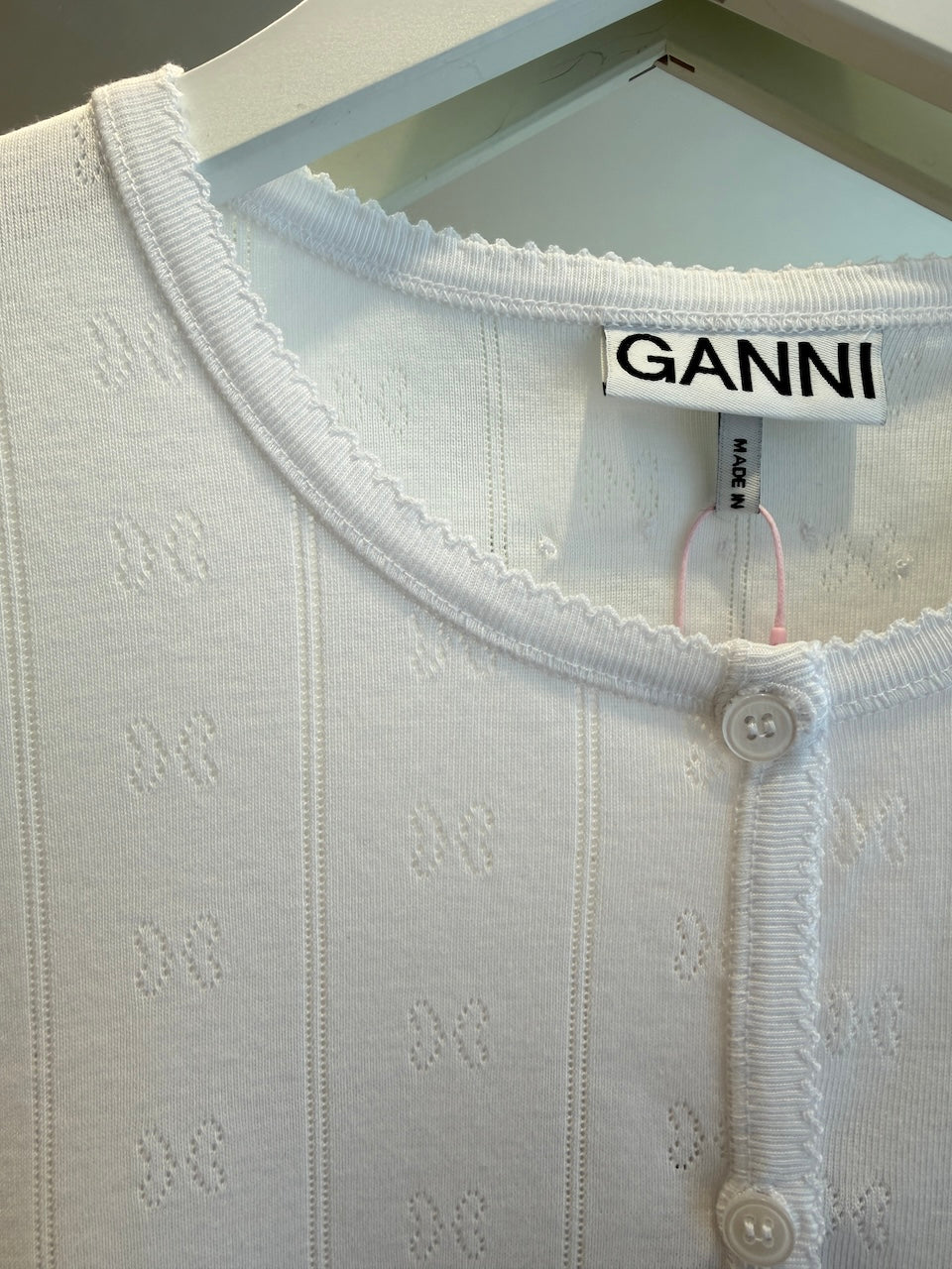 Pointelle Rib Longsleeve bright white