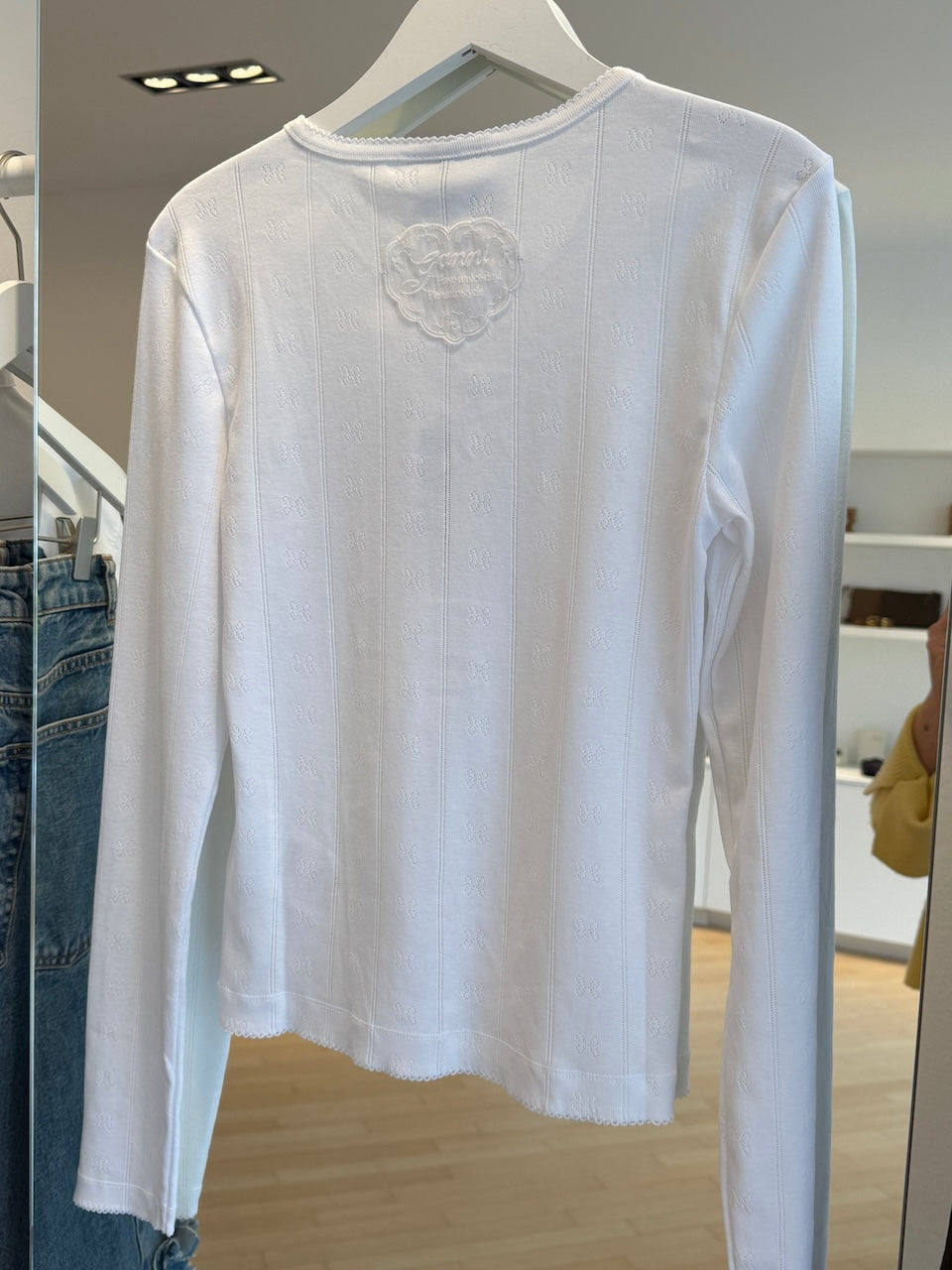 Pointelle Rib Longsleeve bright white