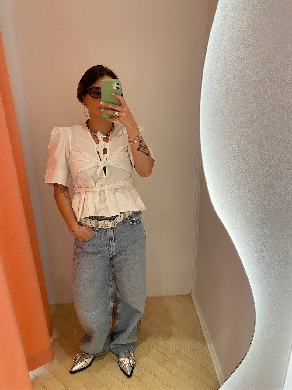 Double Eyelet Belt egret