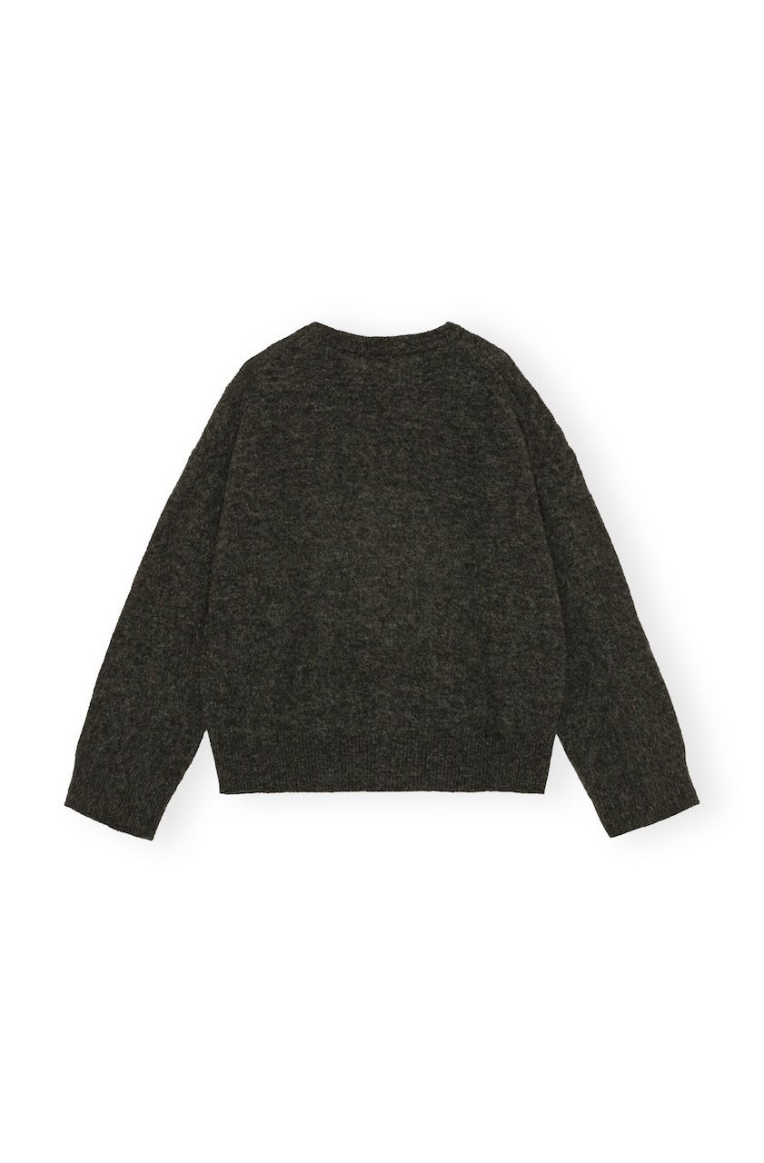 Fine Brushed Alpaca Banana Oversized O-Neck phantom