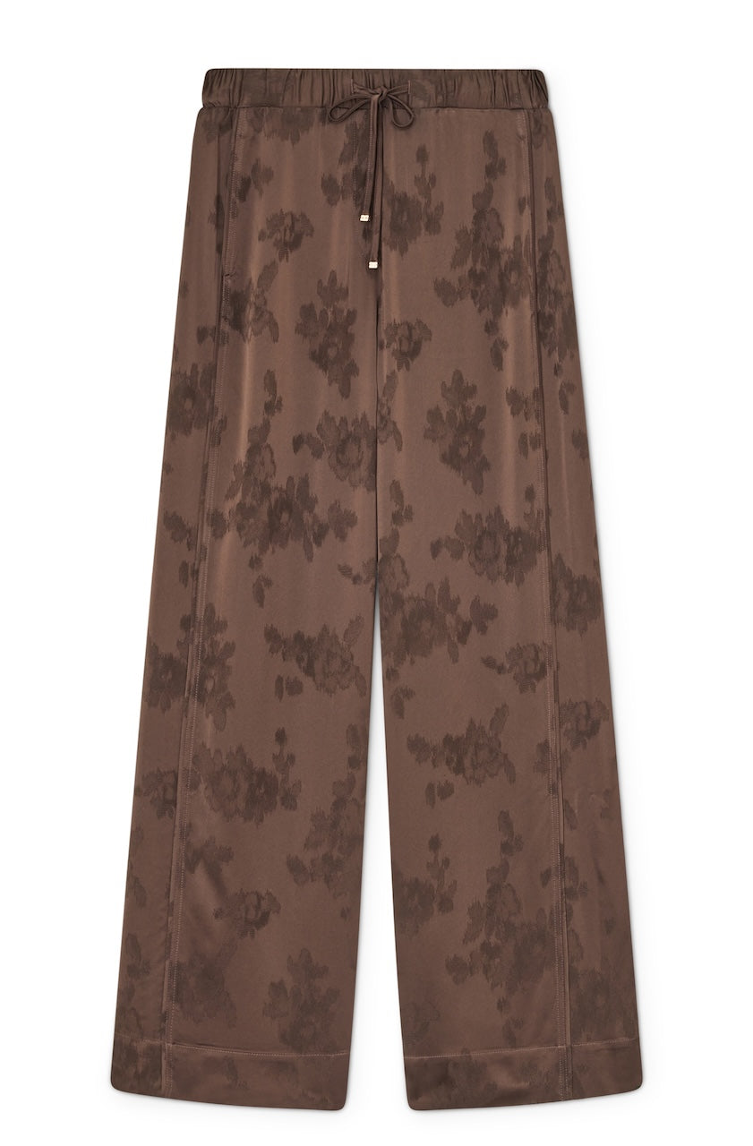Satin Jacquard Pants demitasse