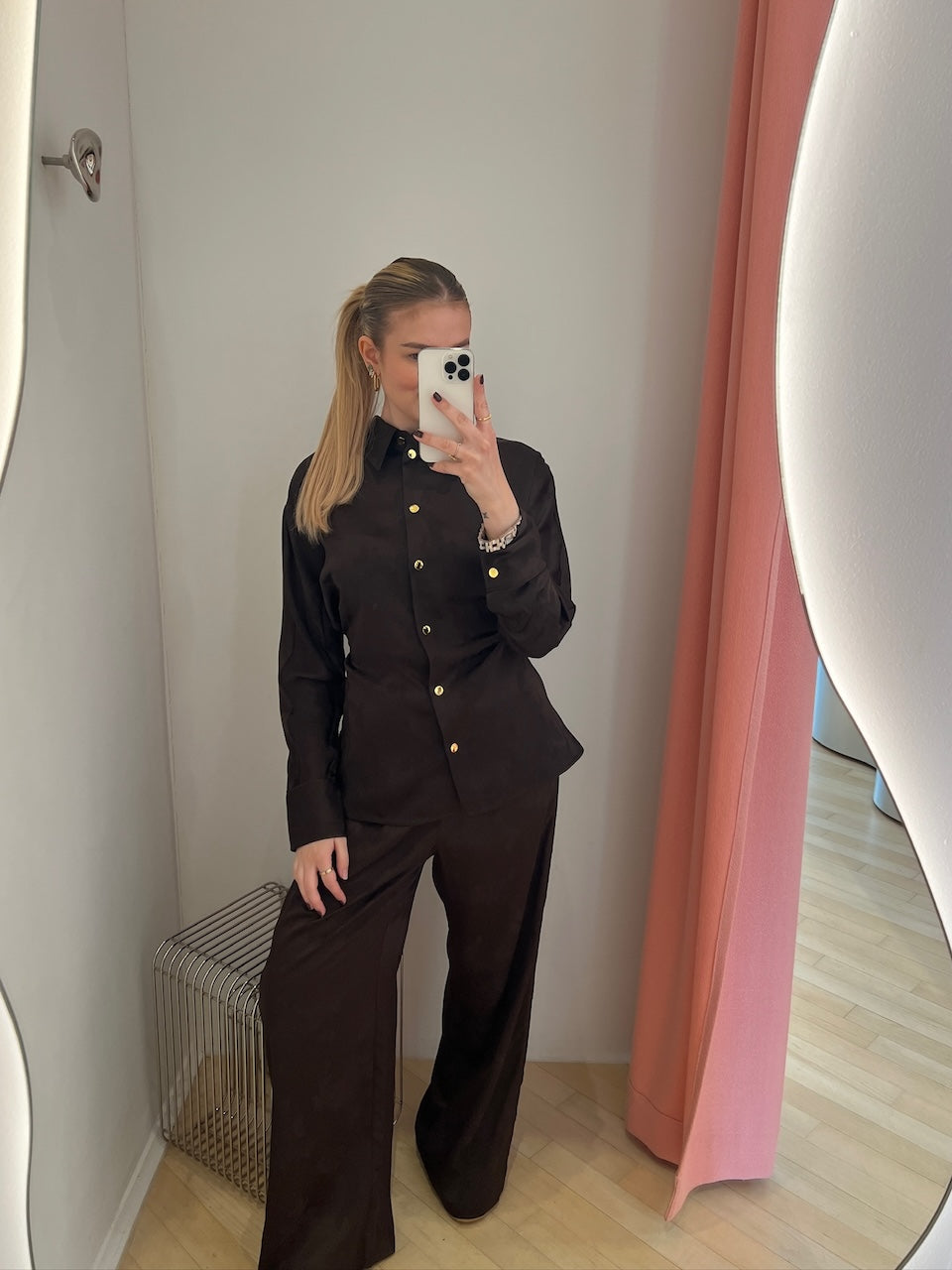 Satin Jacquard Shirt demitasse