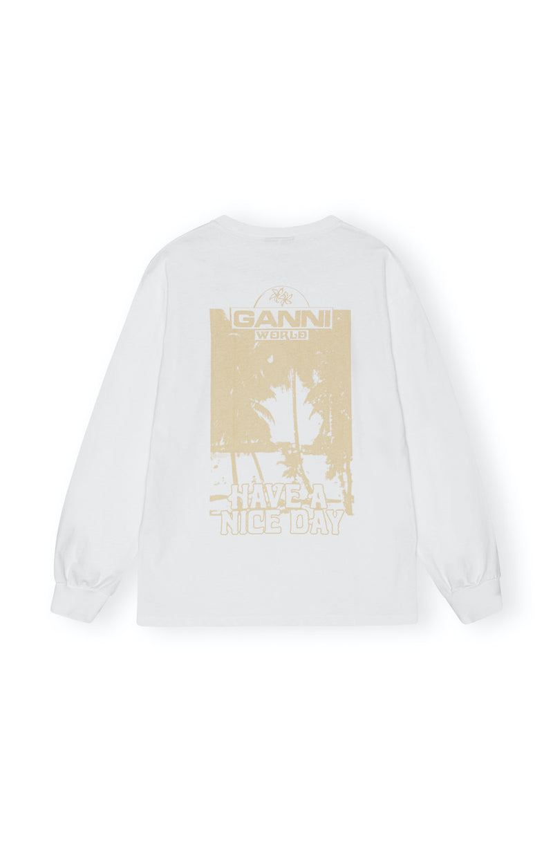 Future Heavy Jersey Palm Long Sleeve T-shirt bright white