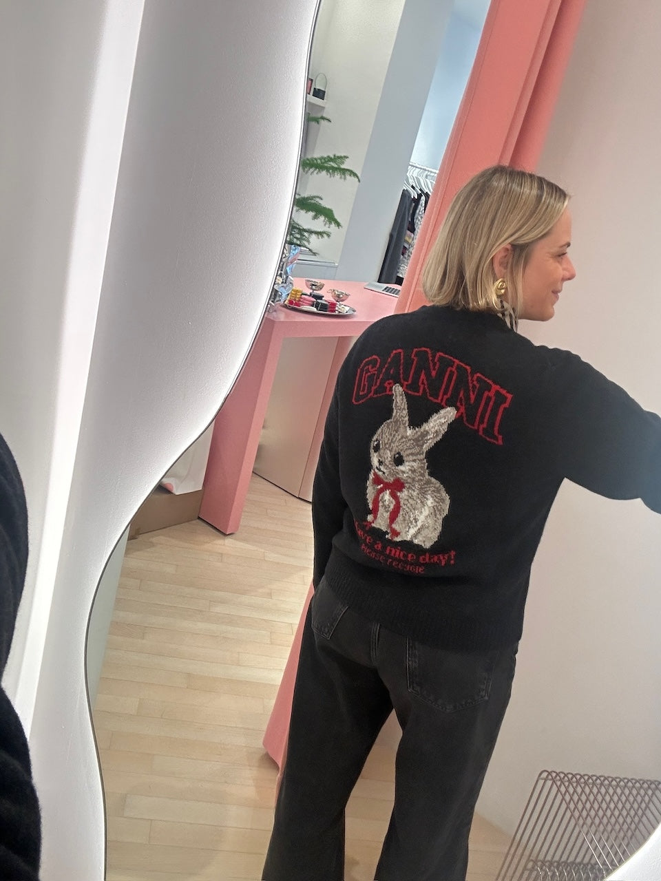 Graphic Wool Cardigan phantom