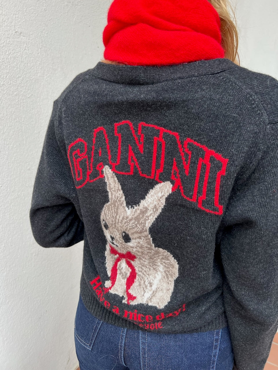 Graphic Wool Cardigan phantom