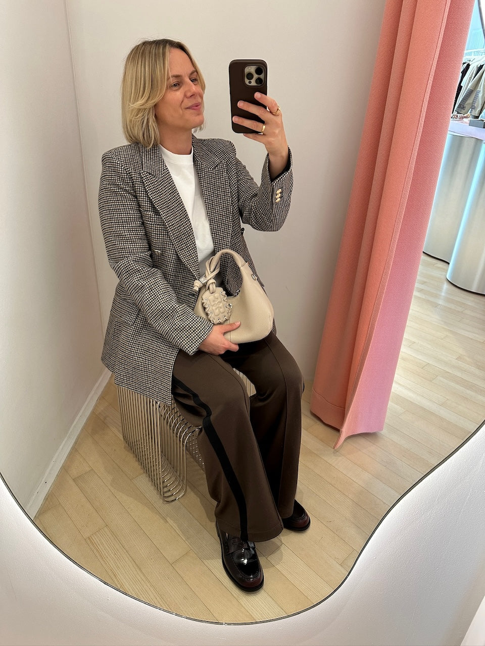 Ganni Hobo Mini Grained white pepper